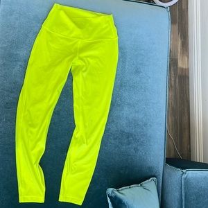 Lululemon 7/8 leggings neon yellow highlighter